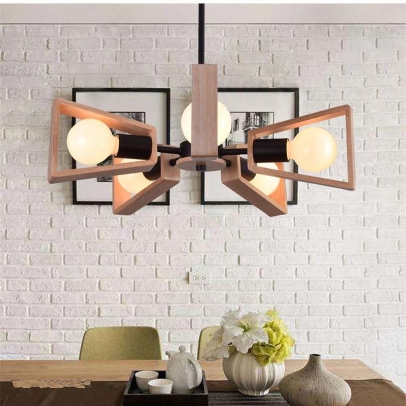 Nordic Rotatable Home Loft Pendant Light Decor Joakim Wooden Petal Contemporary Pendant Light (WH-AP-339)