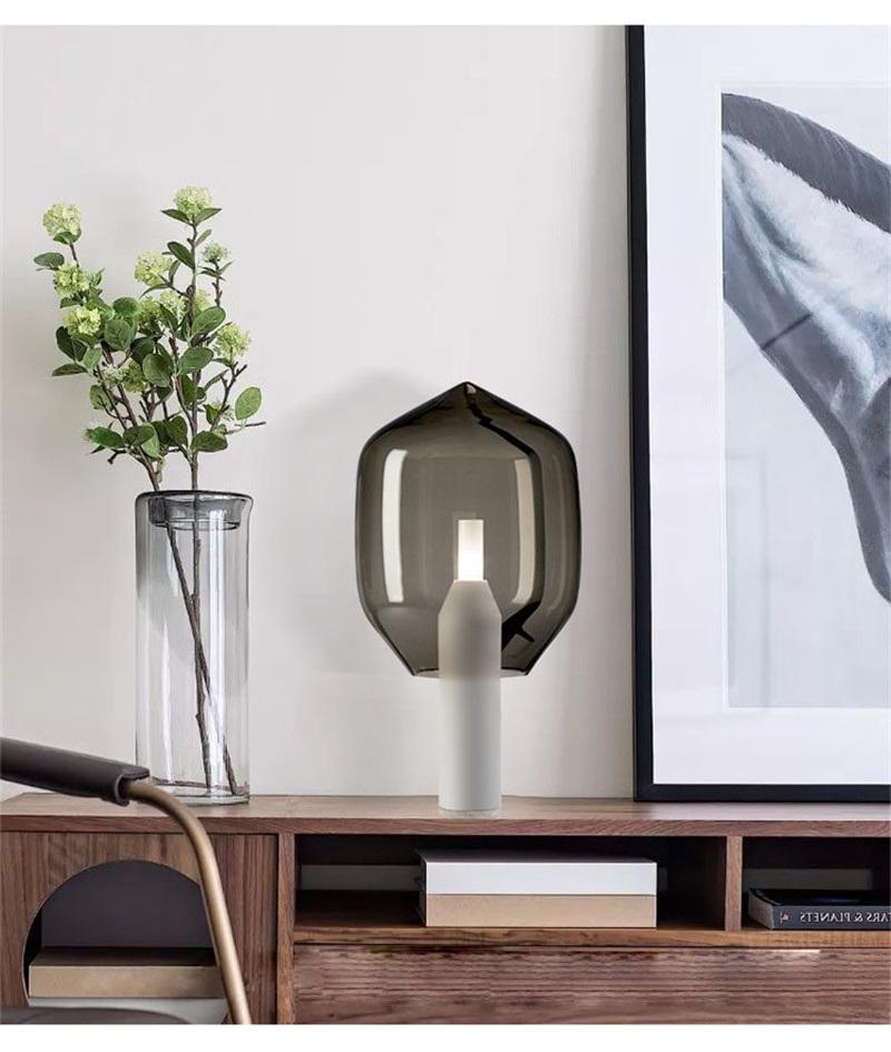 Postmodern Creative Marble Living Room Art Bedside Glass Lamp