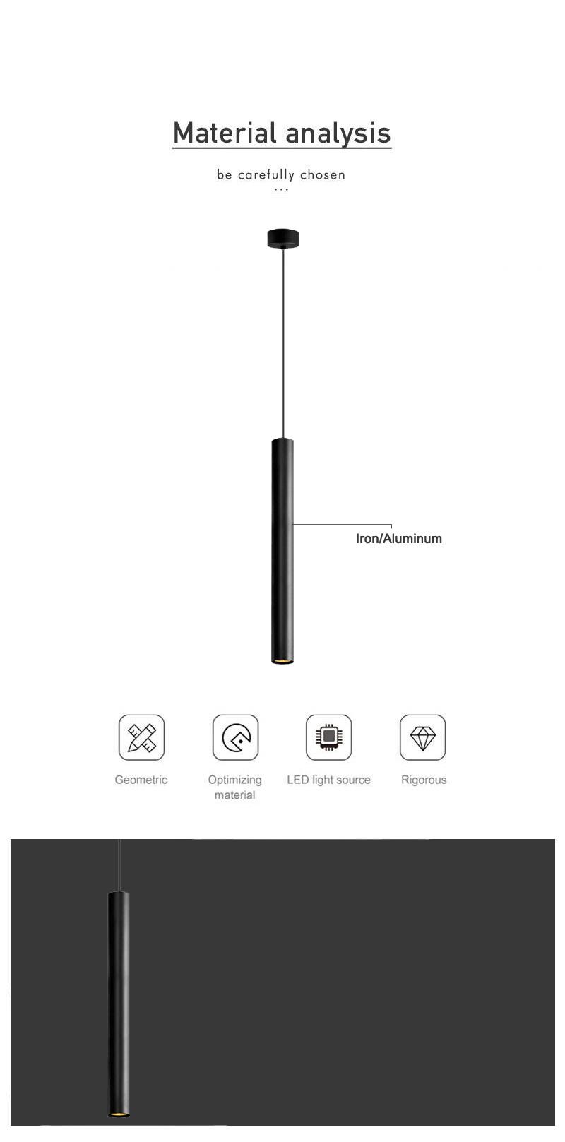 LED Restaurant Shop Hotel Reception Long Column Downlight COB Ceiling Spotlight