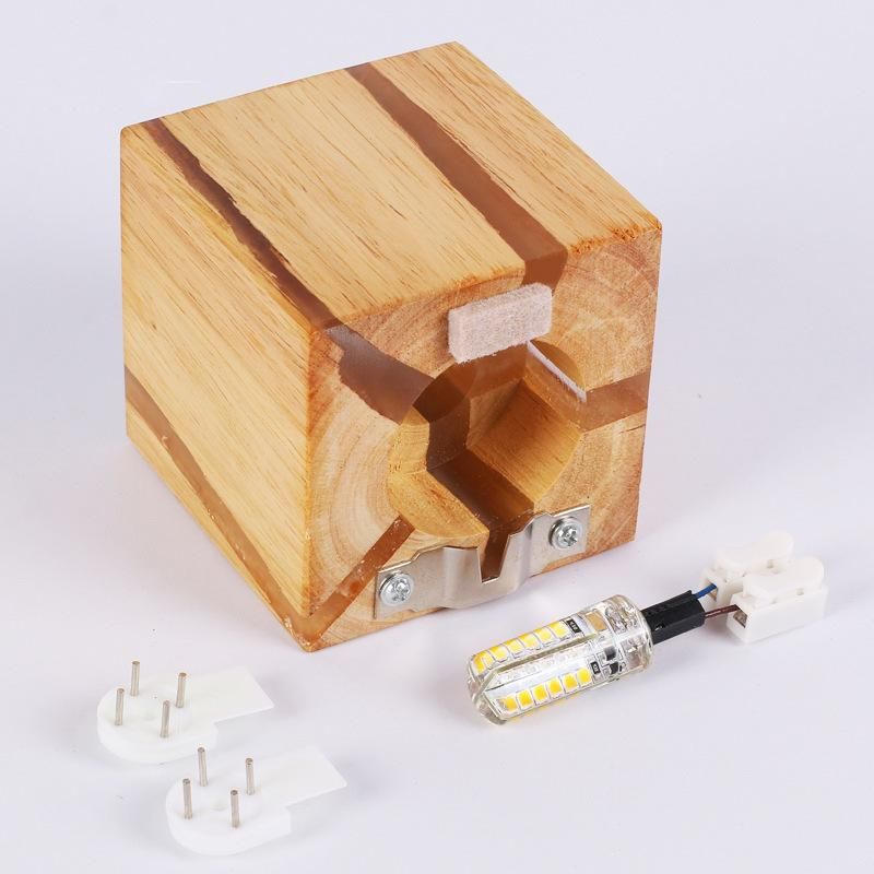 Loft Industrial Retro Indoor Home Decor Wall Light Cube Wood Wall Lamp (Wh-VR-94)