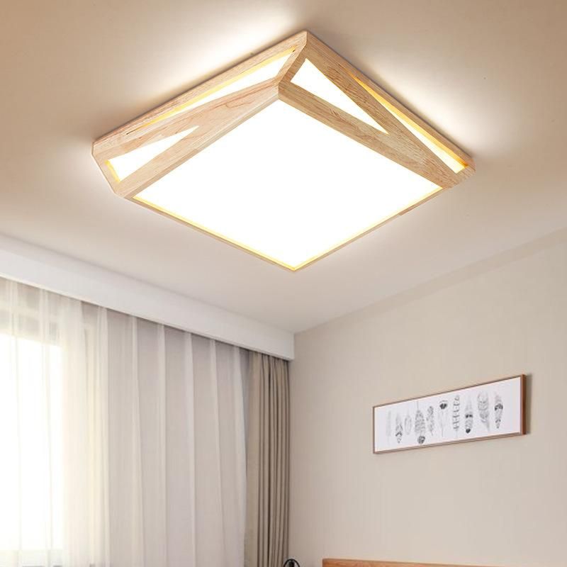 Wood Flush Mount Ceiling Light for Indoor Home Lighting Fixtures (WH-WA-02)