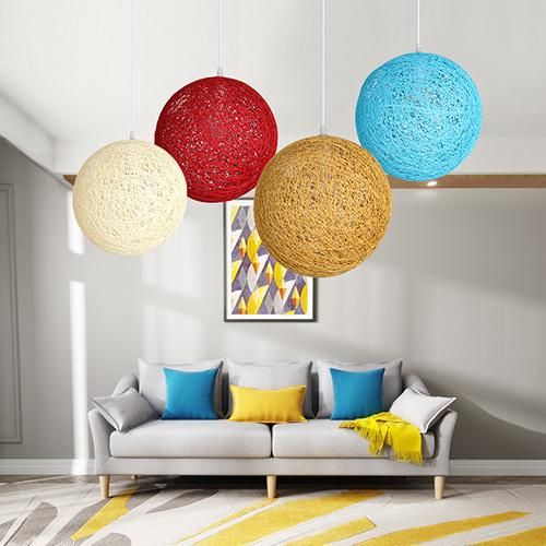 Modern Simple Indoor Hanging Pendant Lamp with Rattan for Bedroom