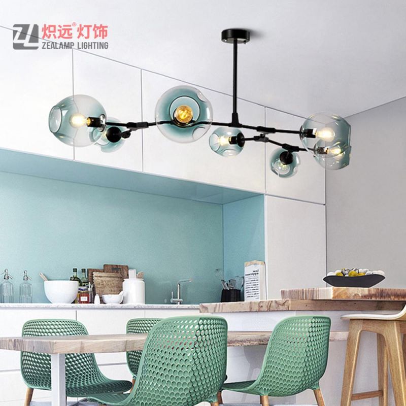 Modern Metal Hanging Light Hotel Lighting Glass Pendant Lamp