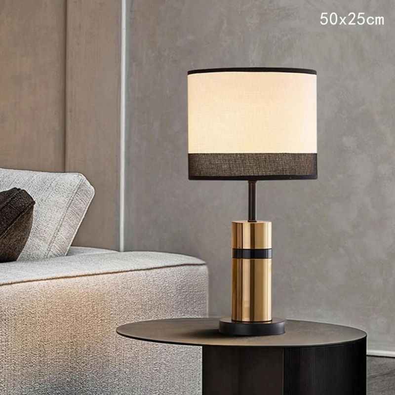Modern Metal Fabric Lampshade Table Lamp Bedroom Bedside Reading Lights Home Hotel Office Decorative Lamparas