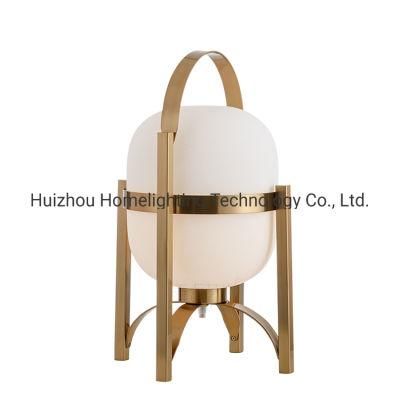 Jlt-4391 Home Luxury Designer Frosted Glass Table Lamp Brass Finish