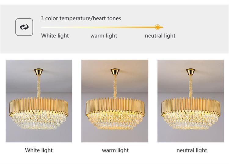 Wholesale Modern Indoor Luxury Art Design Pendant Gold K9 LED Crystal Chandeliers Light