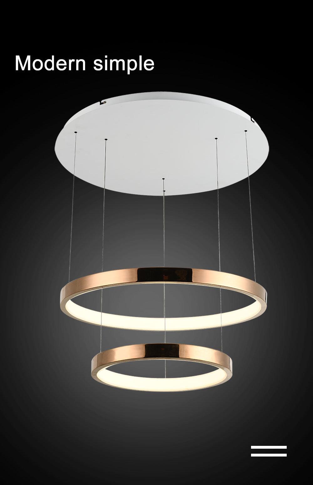 Simple Style Delicate Modern Chandelier Lights Modern Dining Room Lighting Dining Room Chandel Modern Aluminium Home Indoor Luxury Circle Ring LED Pendant Light