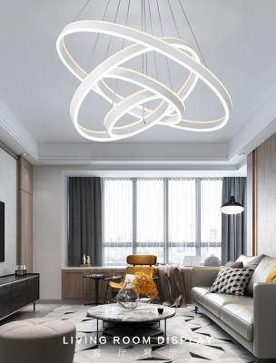 1200*800mm White Circular Modern LED Pendant Light Ceiling