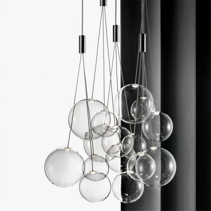 Modern Simple Pendant Lamp Living Room Staircase Home Decor Pendant Lights Creative Glass Ball Hanging Lights