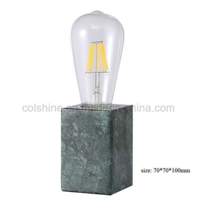 Marble Stone Elegant Table Lamp with Vintage Fabric Cable