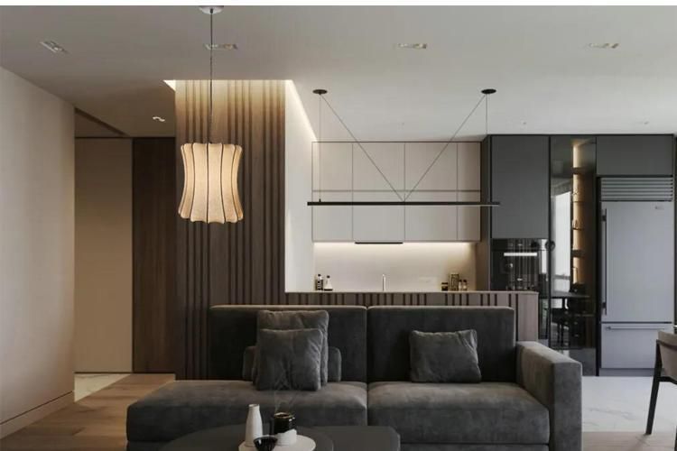 Modern Designer Chandelier Slim Satin Nickel Long Cable Mounted Modern Wave LED Pendant Light