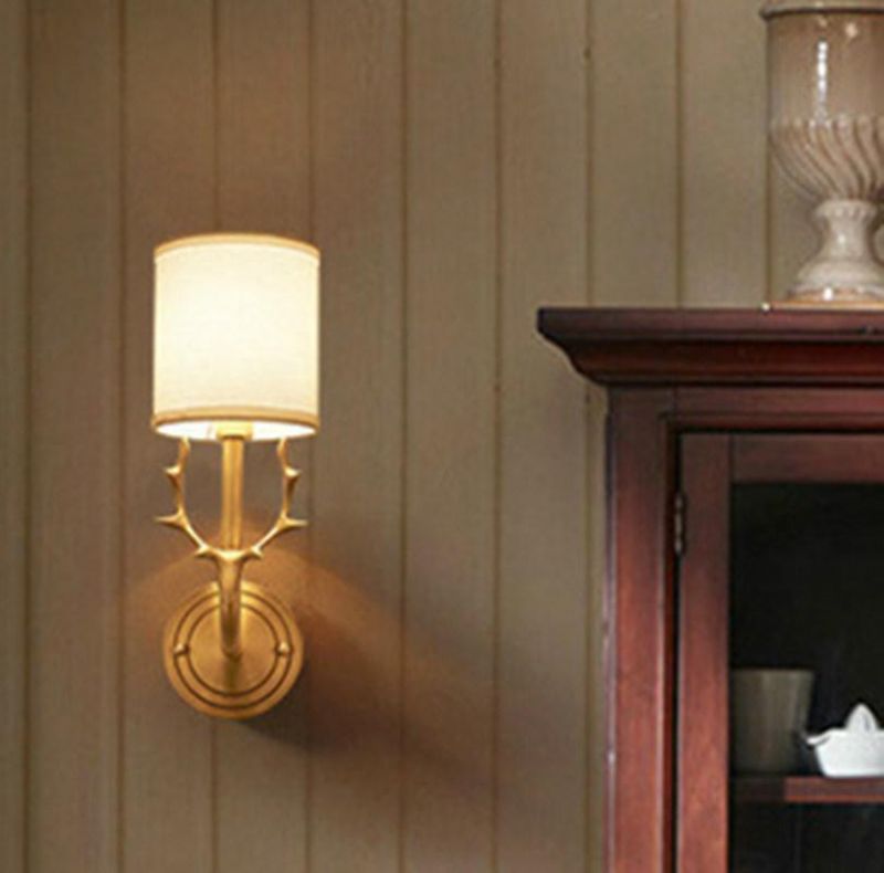 American All Copper Deer Head Wall Lamp European Living Room Deer Wall Lamp (WH-OR-106)