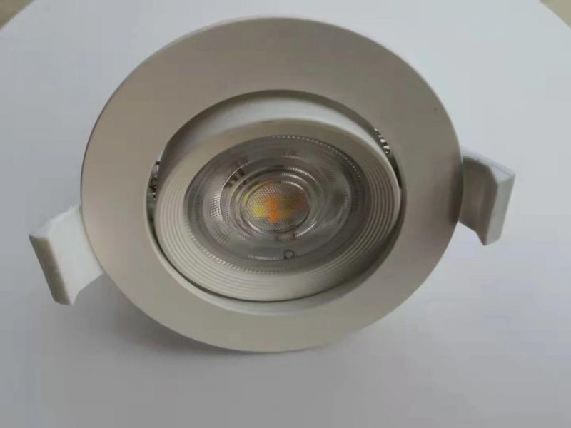 IP54 CCT Adjustable PBT and Aluminum 7W Round Rotatable Recessed Indoor Downlight