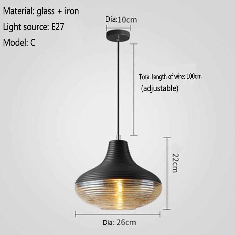 Nordic E27 Pendant Lamp Simple Coffee Personality Gerd Gorgeous Glass Modern Pendant Light (WH-AP-344)
