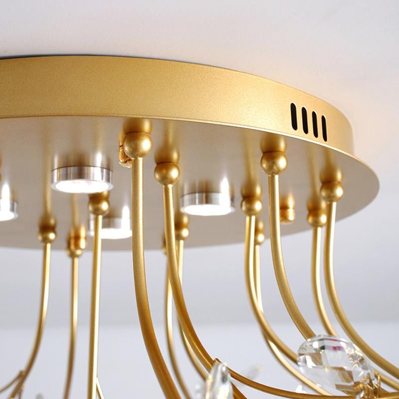 Crystal Living Room Lamp Dining Room Bedroom LED Round Lamp Simple Creative Ceiling Light