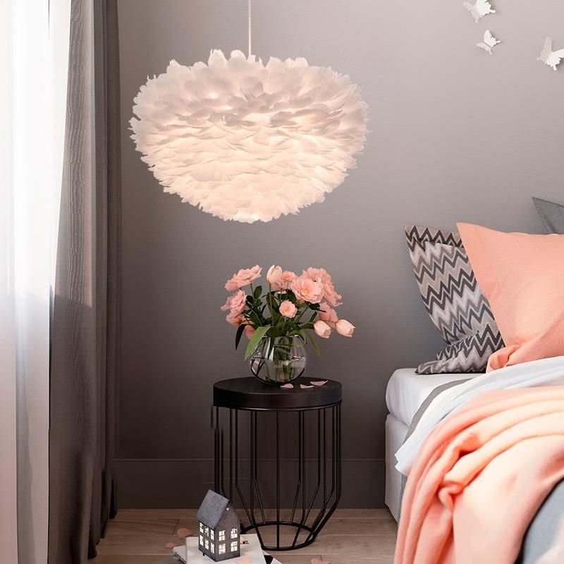 Zhongshan Home Lighting Chandelier Light Factory Wholesale Nordic Decorative Fashion Mondern Nodic Handmade Shade Goose Feather Lamp Pendant Lamp