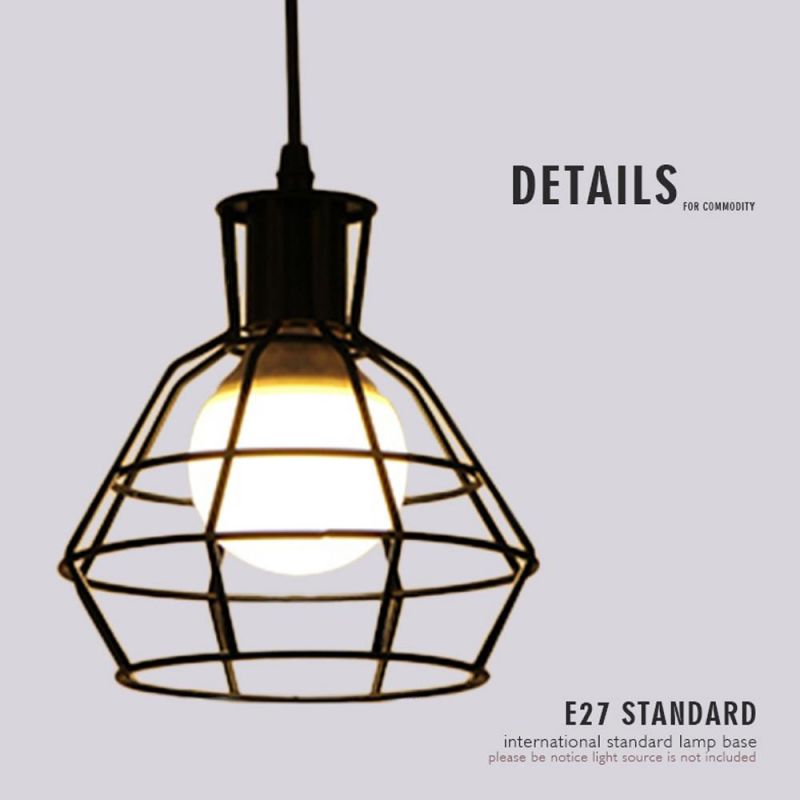 Vintage Iron Cage Loft Kitchen Bar Light Indoor Home Decor Suspension LED Pendant Light 5W E27 Lamp AC85-265V