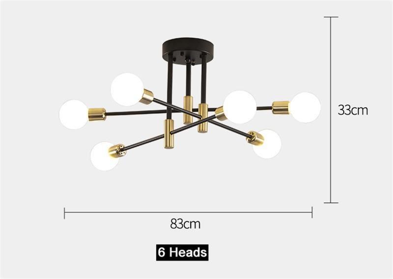 Nordic Creative Modern Chandelier Indoor Minimalist Lighting Living Room LED Ceiling Lamp