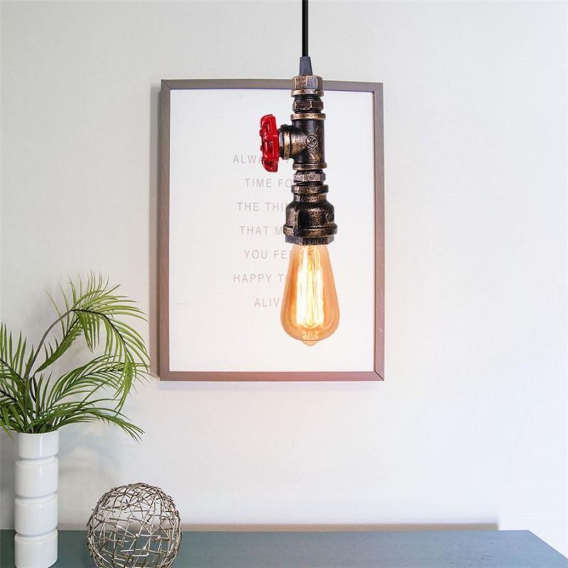 Loft Steampunk Pendant Lights Metal Water Pipe Lamp for Cafe Bar Vintage Pendant Light (WH-VP-76)