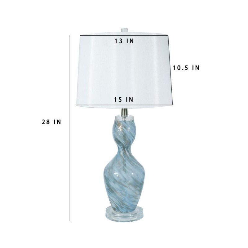Fashion Simple Creative Glass Gourd Mediterranean Bedroom Bedside Lamp Nordic Blue Silver Table Lamp